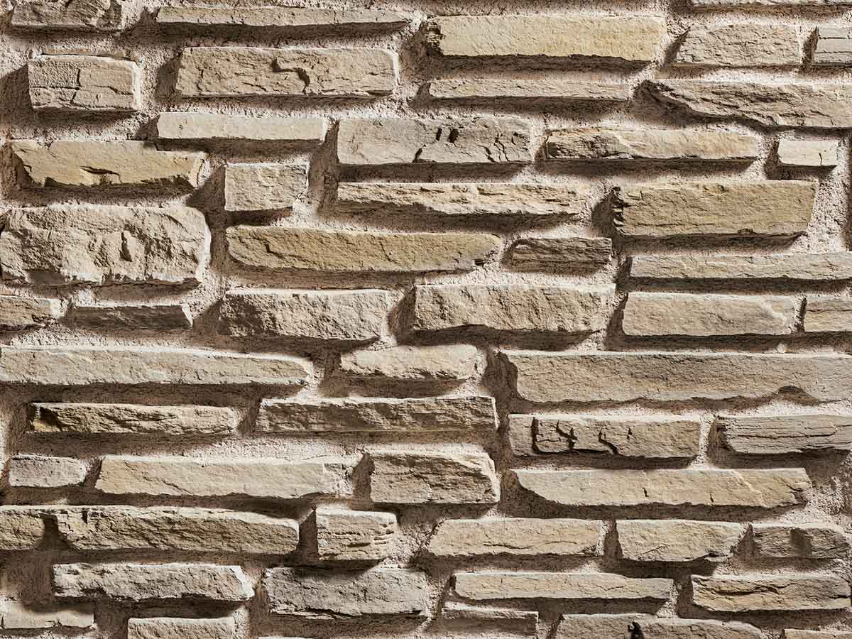 Mur en pierre reconstituée rastone sierra de couleur sable
