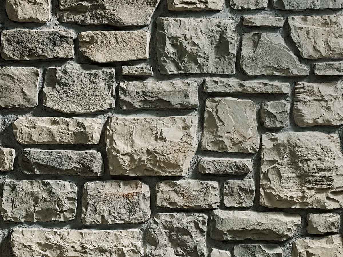 Mur en pierre reconstituée rastone masso de couleur olive