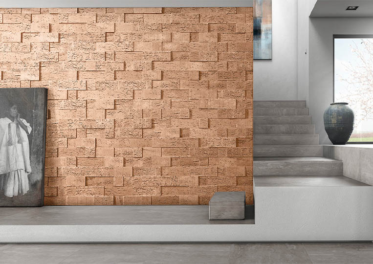 Pant de mur moderne en pierre de parement acl stone cork sable
