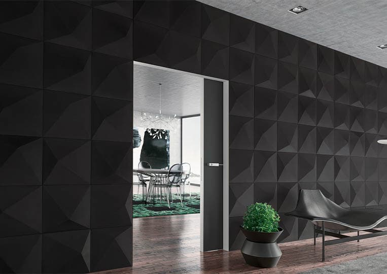 Pant de mur intérieur en pierre reconstituée couleur noir acl prisma
