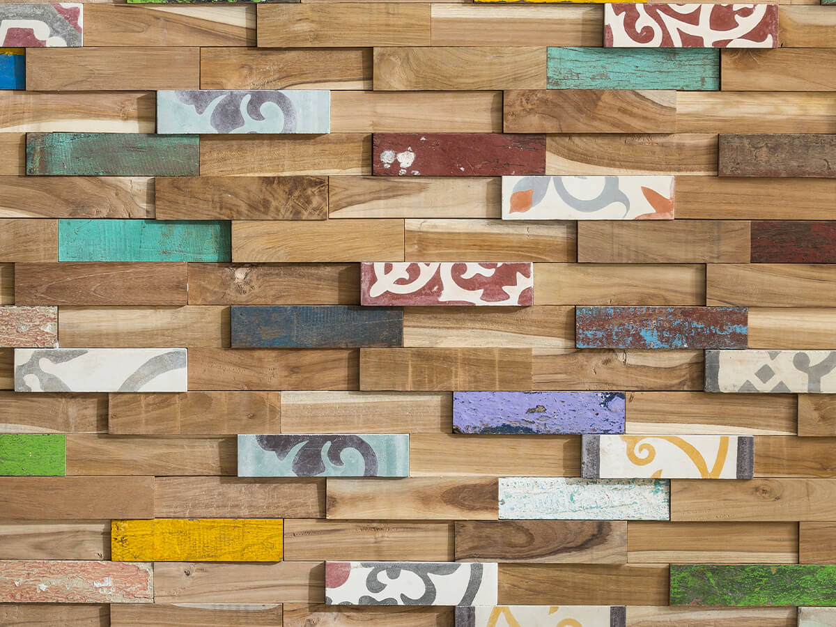 Mur en bois de parement recyclé