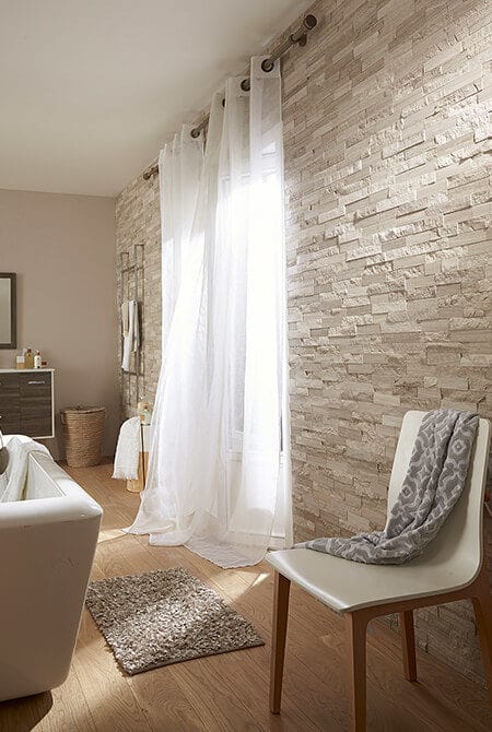 Mur intérieur en pierre naturelle de parement cottage beige