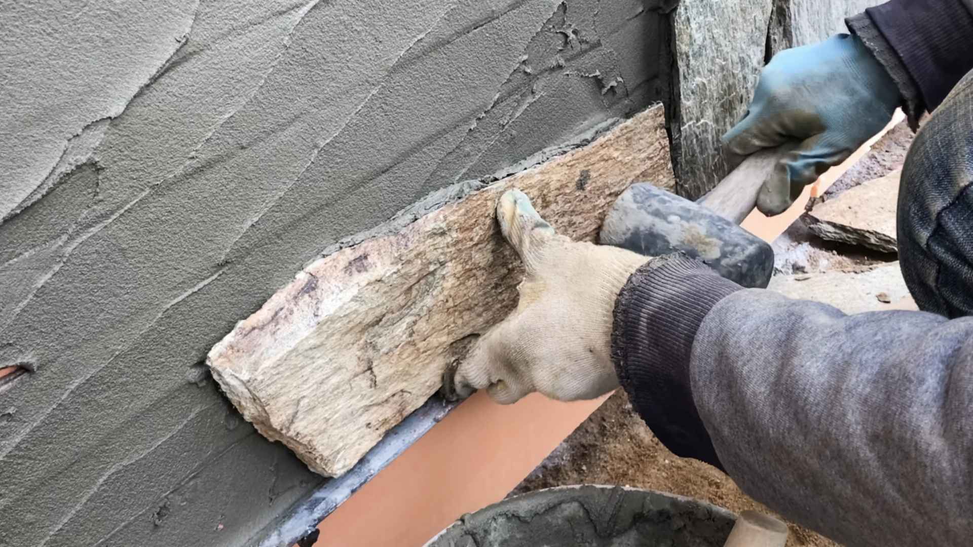 installation d un mur en pierres de parement